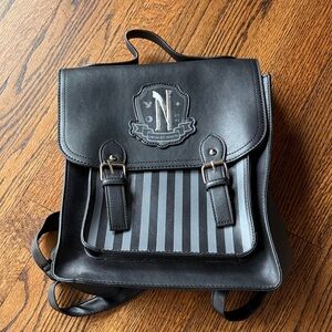 B34 Stylish Black and Gray Backpack with Crest Office School Casual